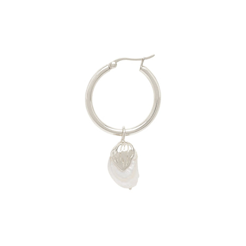 PEARL LEAF EARRING SILVER